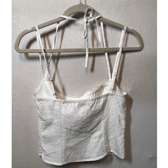 Princess Polly Top White Halter Corset Lace Up Tank Summer Sleeveless Crop US 4 - Picture 2 of 11